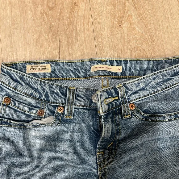 Levis Premium Noughties Bootcut Jeans Womens 27" x 30” Y2K Flap Pocket Blue City - Picture 3 of 7